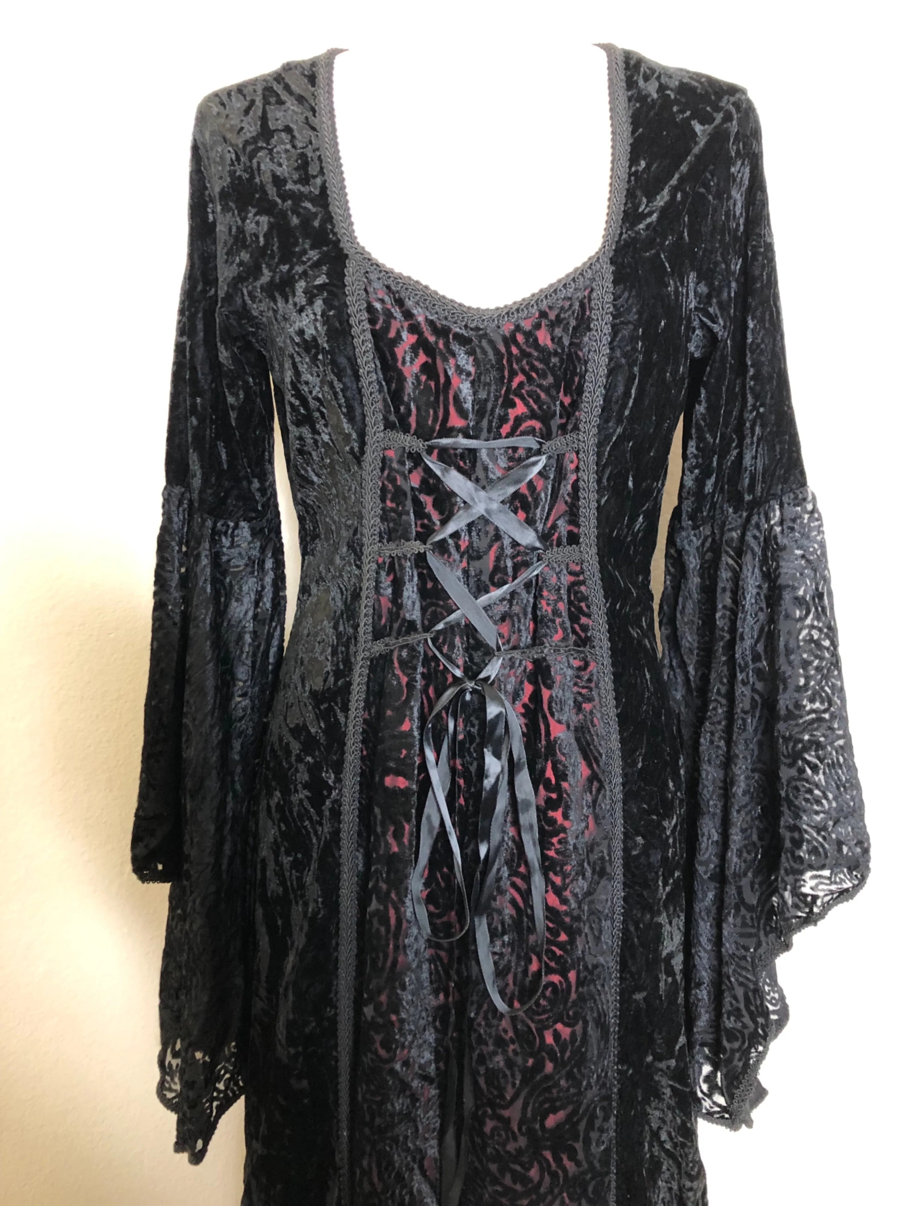 '90’s Crushed Velvet Goth/Renaissance Gown by Lipservice Los Angeles