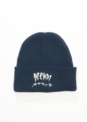 AFENDS Mens Barbwire - Beanie - Navy