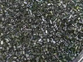 Army Green Transparent 2 Cut Glass Seed Beads (Wholesale)