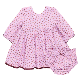 Baby Girls Amma Dress Set - Lavender Tiny Roses