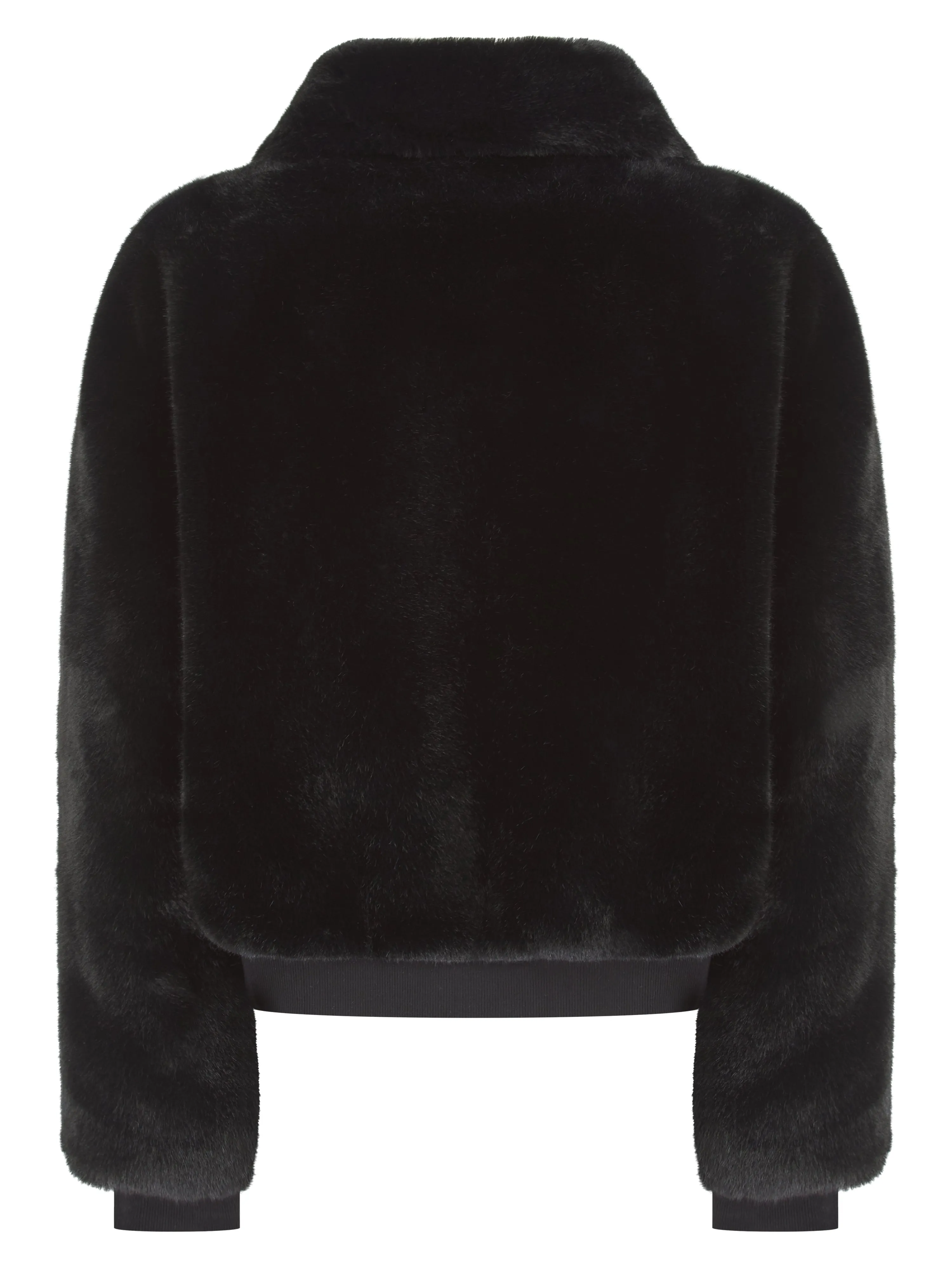 BEATRIX FAUX FUR BOMBER IN BLACK