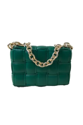 Green Vegan Leather Hand Made Millie Cross Body Bag