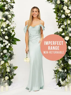 IMPERFECT Cowl Neck Maxi Satin Dress / Sage