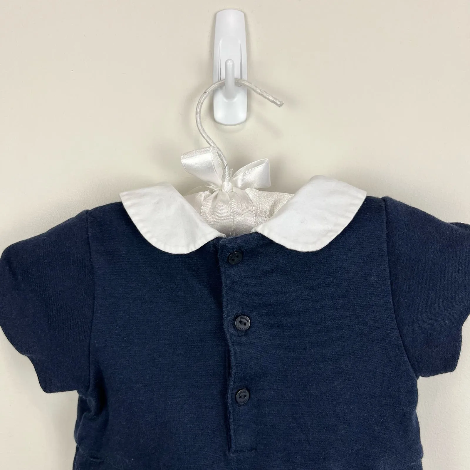 Jacadi Paris Navy Blue Umbrella Collar Dress 24 Months