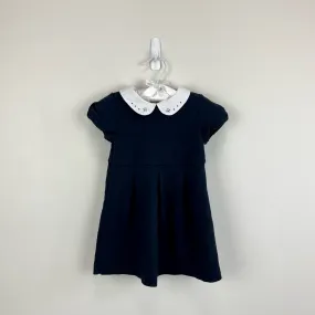 Jacadi Paris Navy Blue Umbrella Collar Dress 24 Months