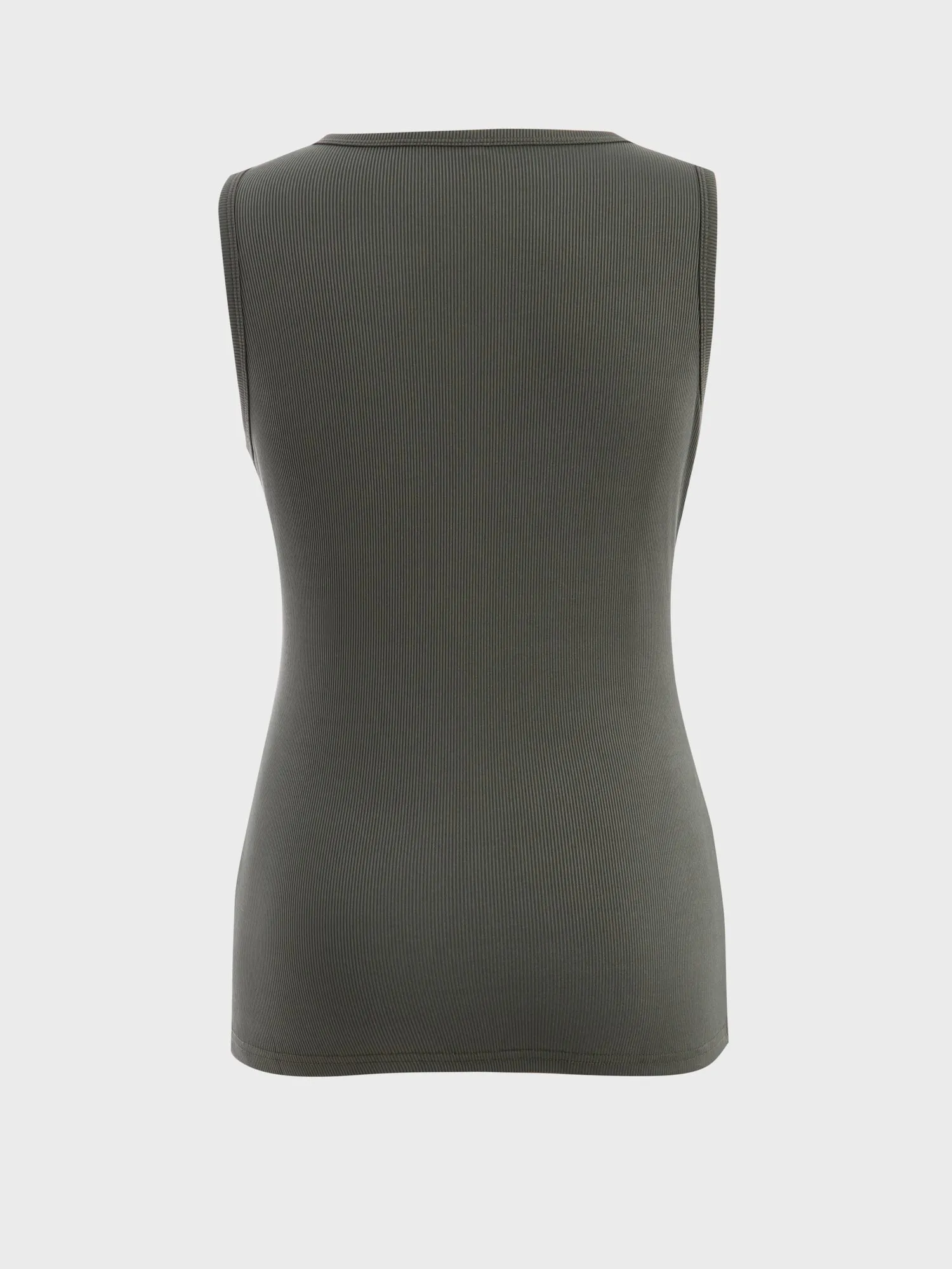 Midsize Freely Half-Button Ribbed Tank Top