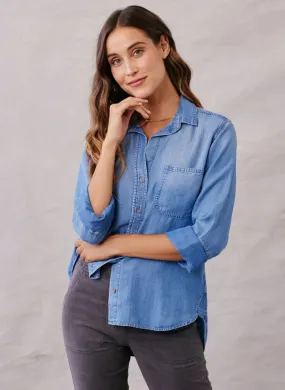 Shirt Tail Button Down Shirt - Ombre Wash