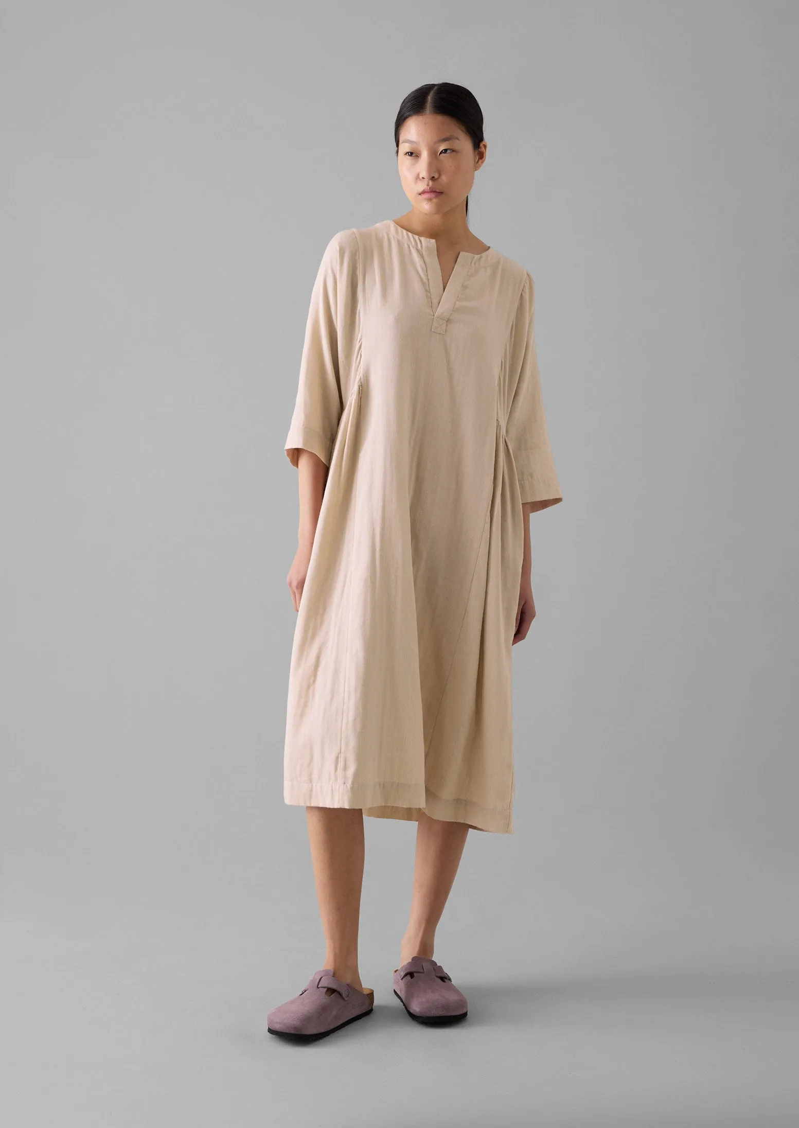 Soft Double Faced Cotton Nightdress | Soft Heather/Celery