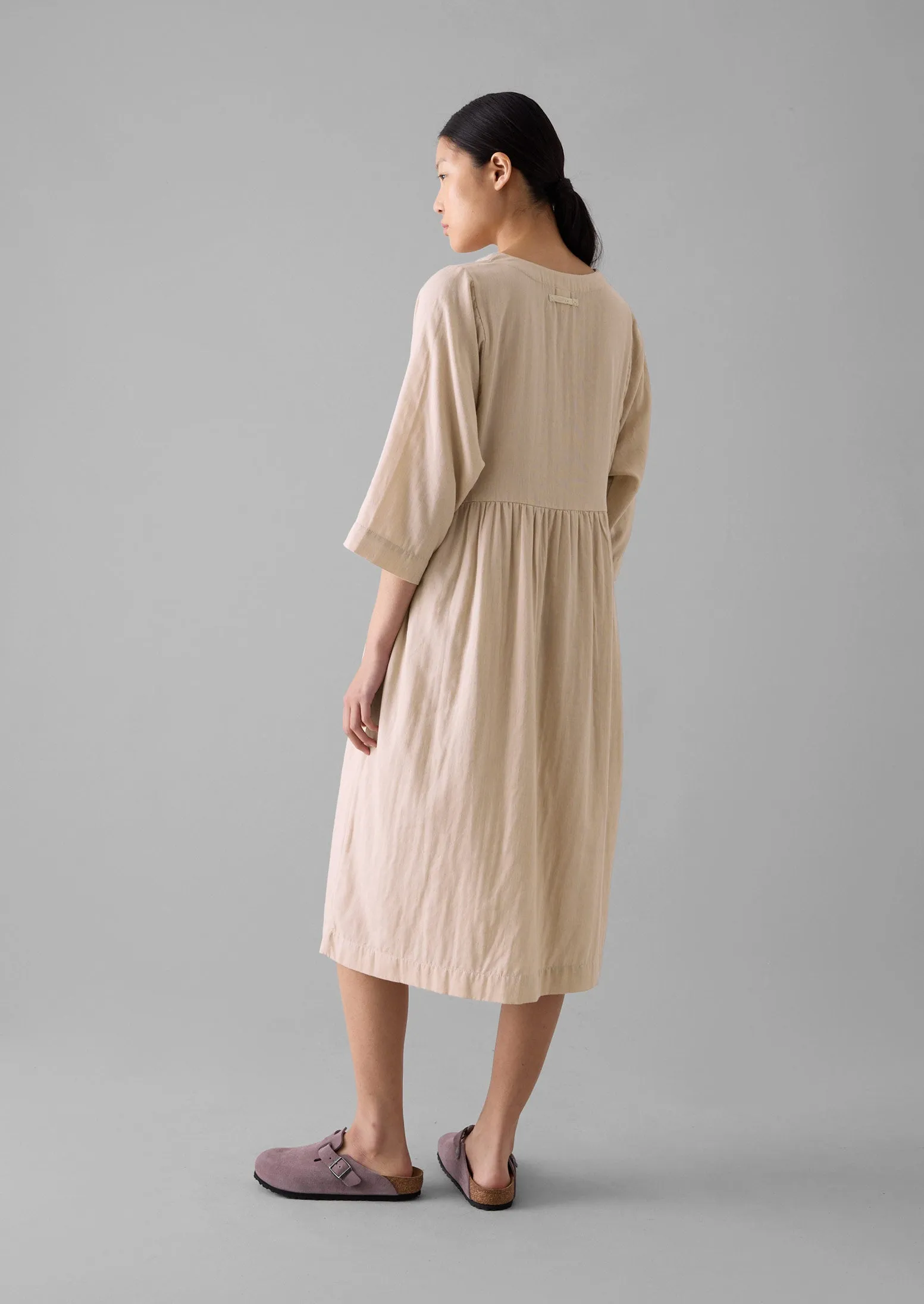 Soft Double Faced Cotton Nightdress | Soft Heather/Celery