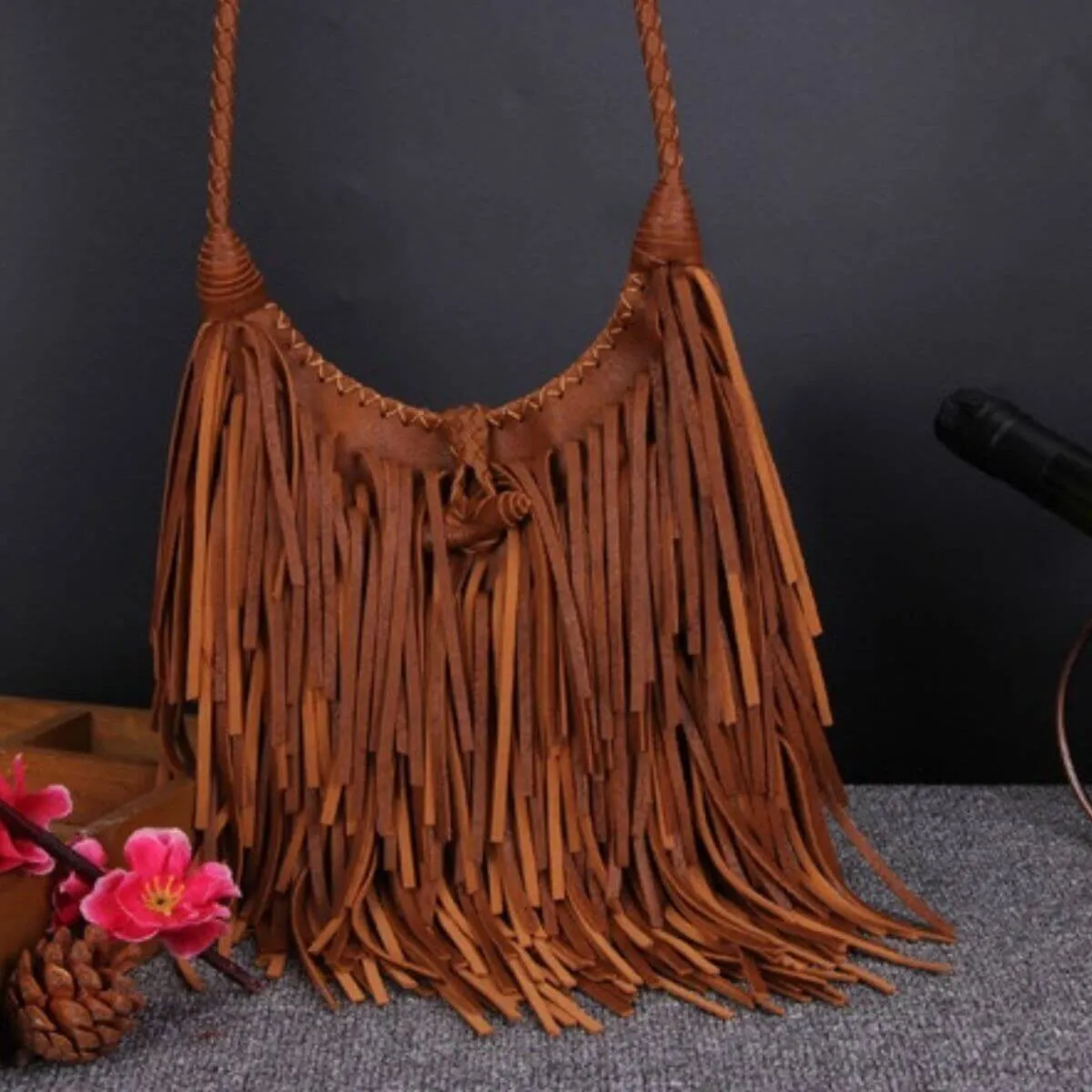 The Tassel Trail - Leather Tassel Crossbody Bag