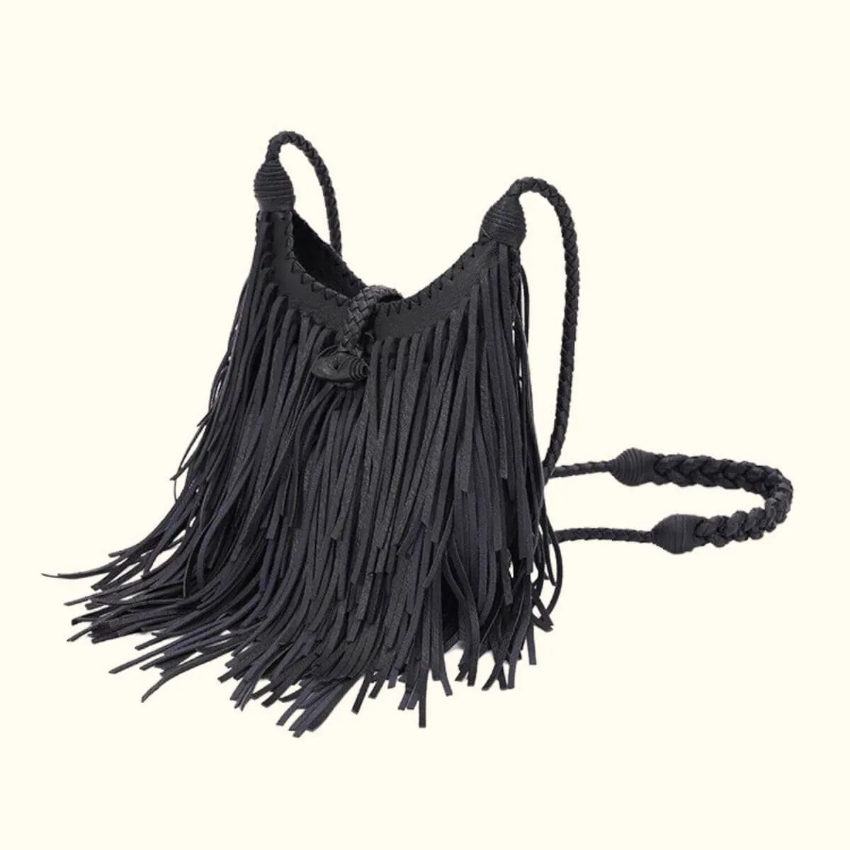 The Tassel Trail - Leather Tassel Crossbody Bag